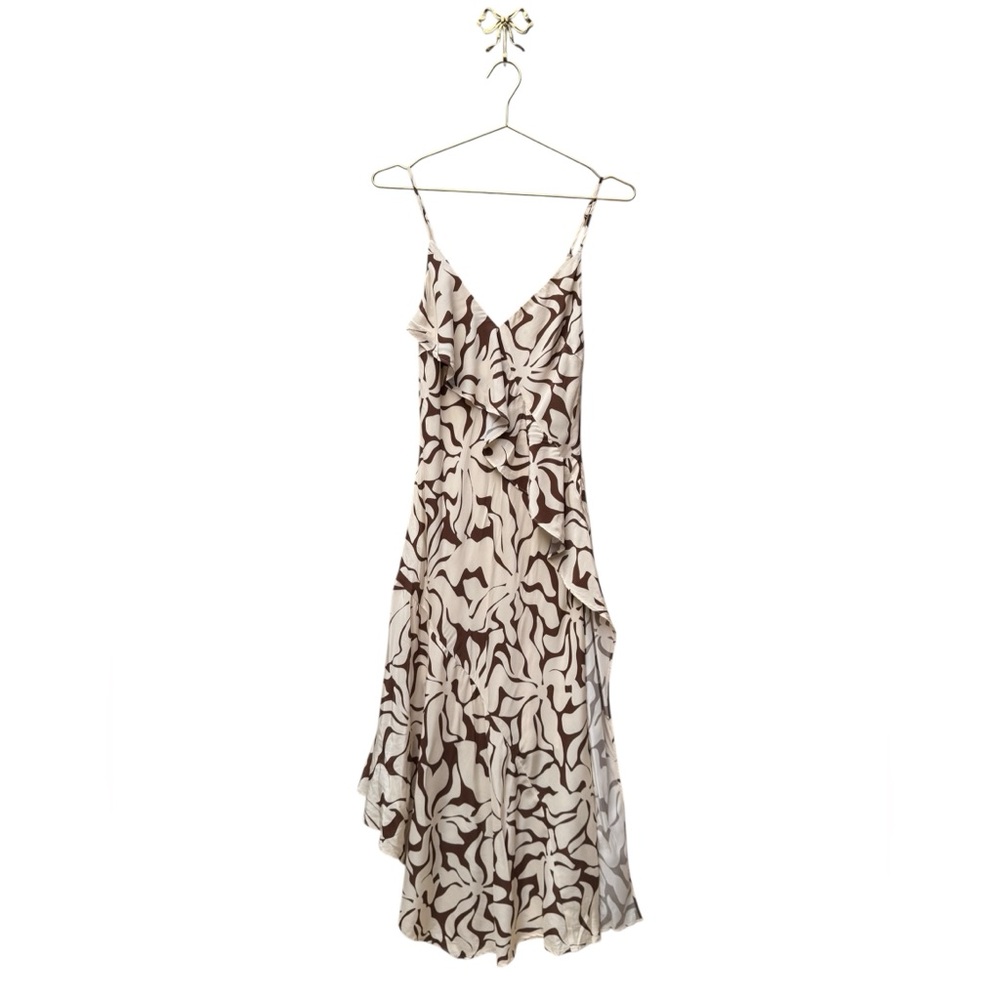 MON RENN High Tide Strappy Midi Dress Coffee 8 - Picture 6 of 11